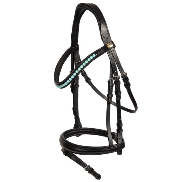 Bridle Saison 2024 flash noseband powder green Full