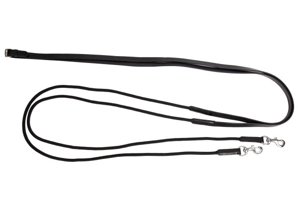 Draw Reins halb Leder/halb Kordel black/silver