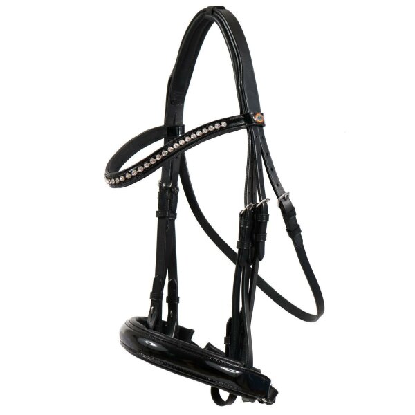 Double Bridle Wiesbaden black/silver LACK