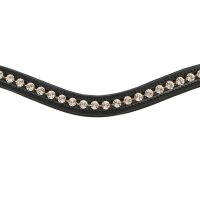 Browband Las Vegas black with big white stones