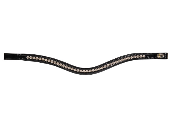 Browband Wiesbaden PATENT black/silver Steine